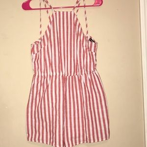 “Shein” Red and White romper